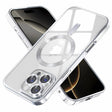 Protective Case Bervolo® MagSafe, Compatible with iPhone 16 Pro Max, Transparent, Anti-Yellowing, Shock-Resistant, Scratch-Resistant, Reinforced Edges, Silver