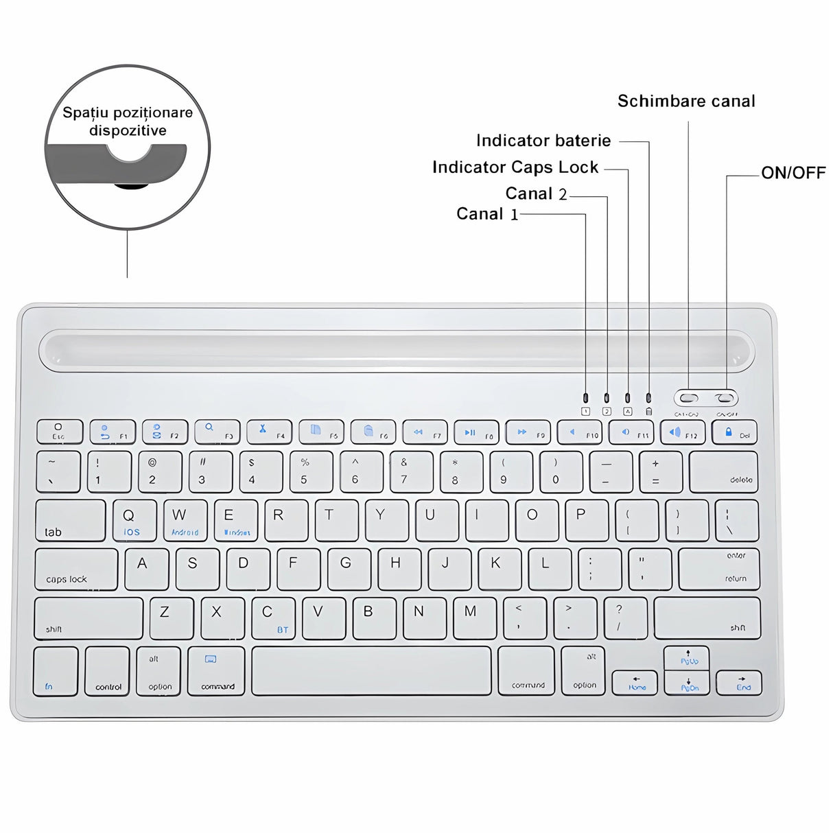 Bervolo Double Stand Keyboard, Silver