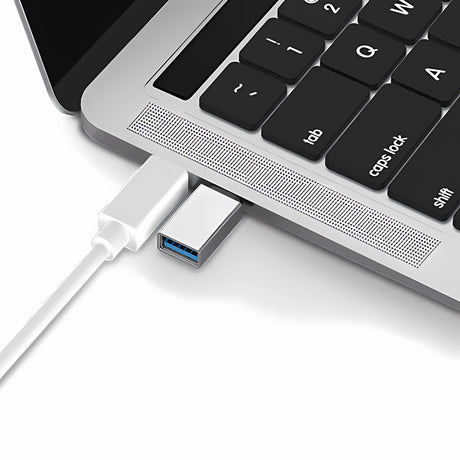 Bervolo Adapter With USB-C To USB-A 3.0 Plug, Fast Charging, Aluminium Housing, Silver