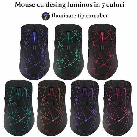 Dual Mouse Bervolo Rainbow Backlight, Black