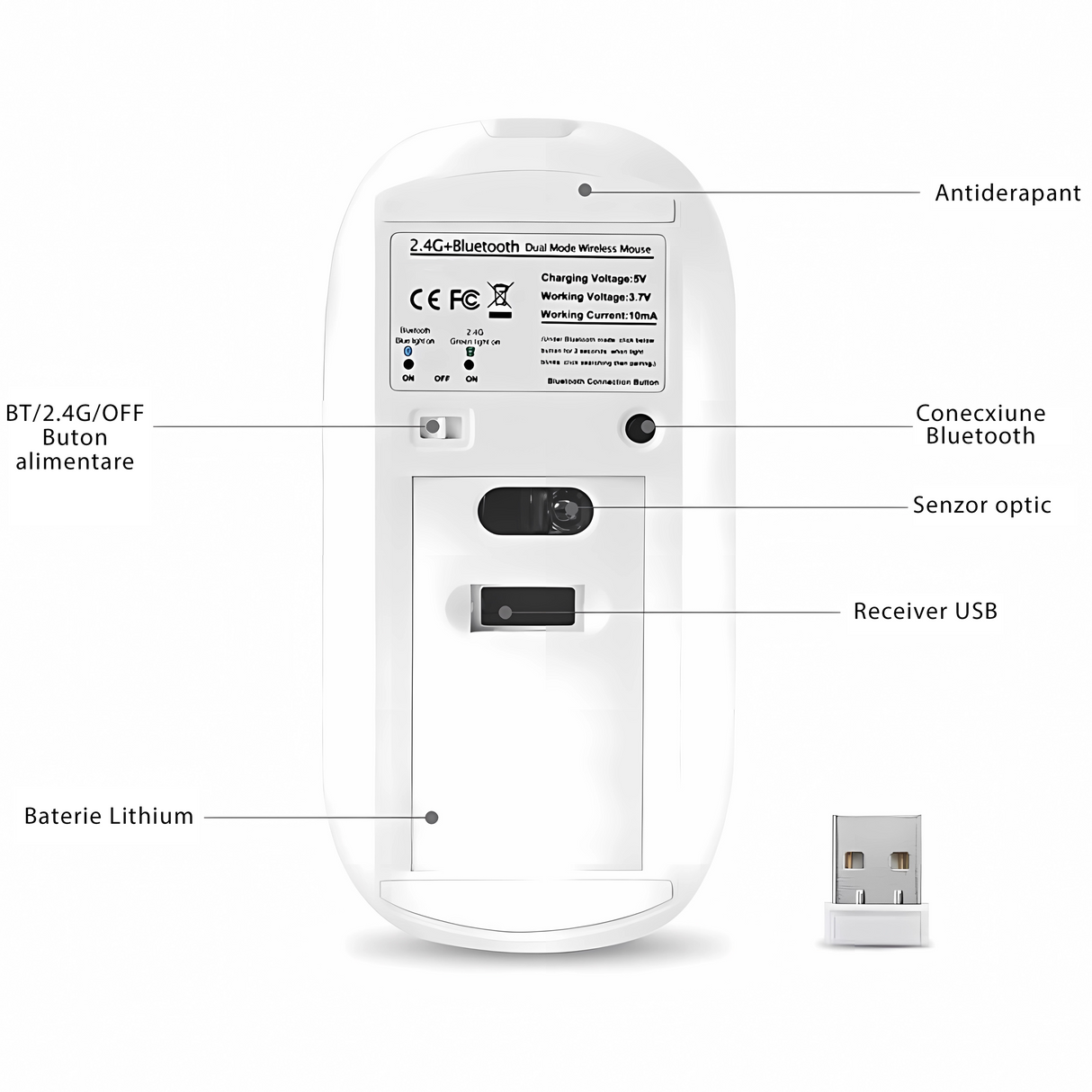 Dual Mouse Bervolo Metal X, Silver