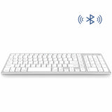 Bervolo® Rechargeable Bluetooth Keyboard – Scissor Switch, Multimedia Keys, Universal Compatibility, Windows/Mac/iOS/Android, Silver