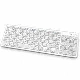 Bervolo Rechargeable Bluetooth Keyboard, Silver