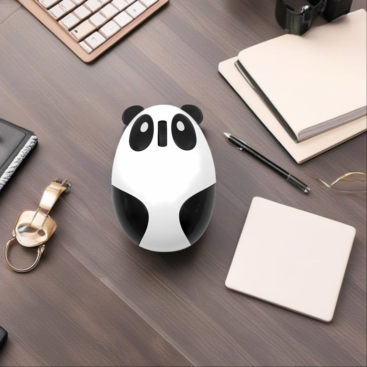 Bervolo® Panda Kids Mouse – Rechargeable, Wireless USB 2.4 GHz, 3000 DPI, 3 Buttons, Silent Click, Ergonomic, for Right and Left-Handed Users, White