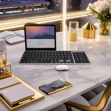 Bervolo® Rechargeable Bluetooth Keyboard – Scissor Switch, Multimedia Keys, Universal Compatibility, Windows/Mac/iOS/Android, Black