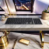 Bervolo® Rechargeable Bluetooth Keyboard – Scissor Switch, Multimedia Keys, Universal Compatibility, Windows/Mac/iOS/Android, Black